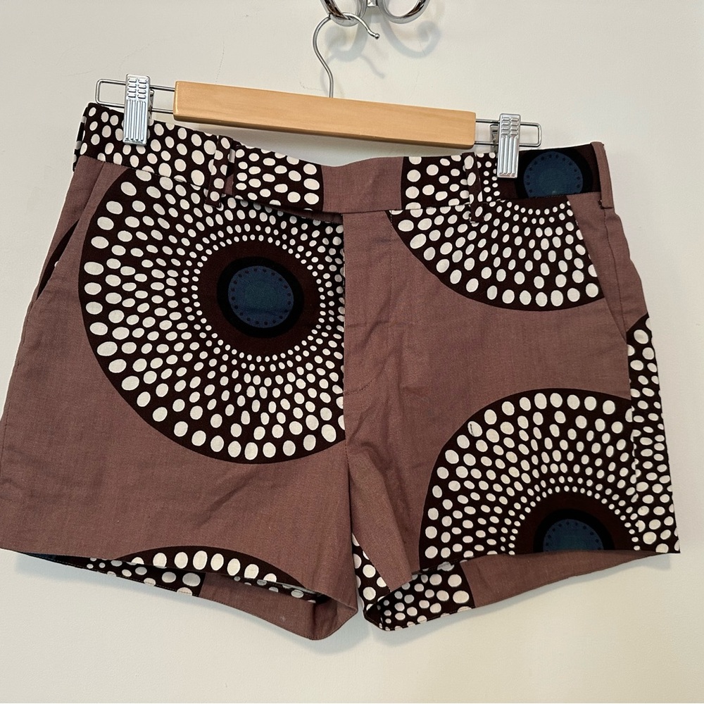 Marni Ankara print dusty mauve abstract-print cotton shorts - size 40 (4/6 US)